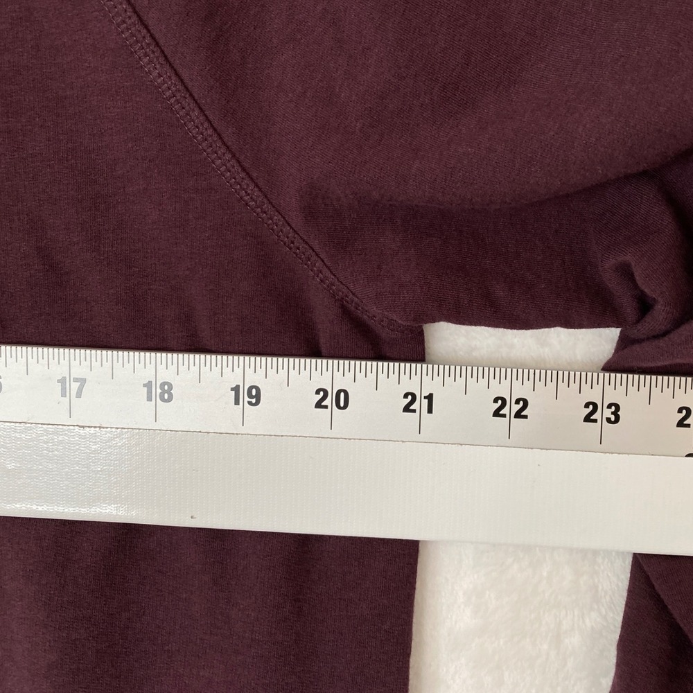 Pure Jill‎ Affinity French Terry V Neck 3/4 Sleeve Top Petite L Burgundy - Picture 8 of 8